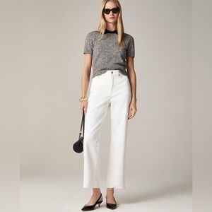 J Crew women’s Slim-wide jean white denim raw hem Size 31 NWT
